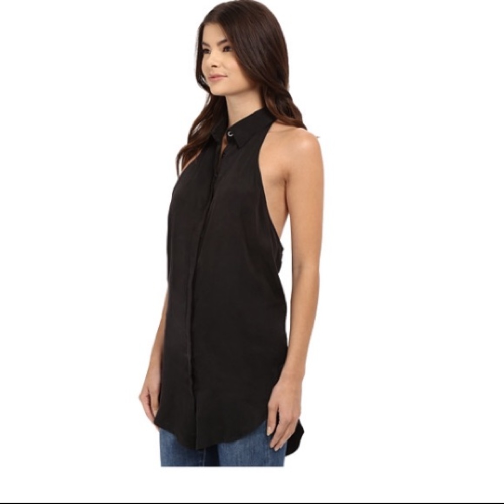 Brigitte Bailey-Alina black sleeveless buttoned collared tunic S&M New/packaged